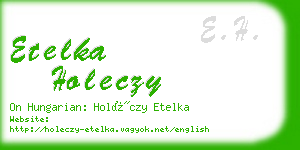 etelka holeczy business card